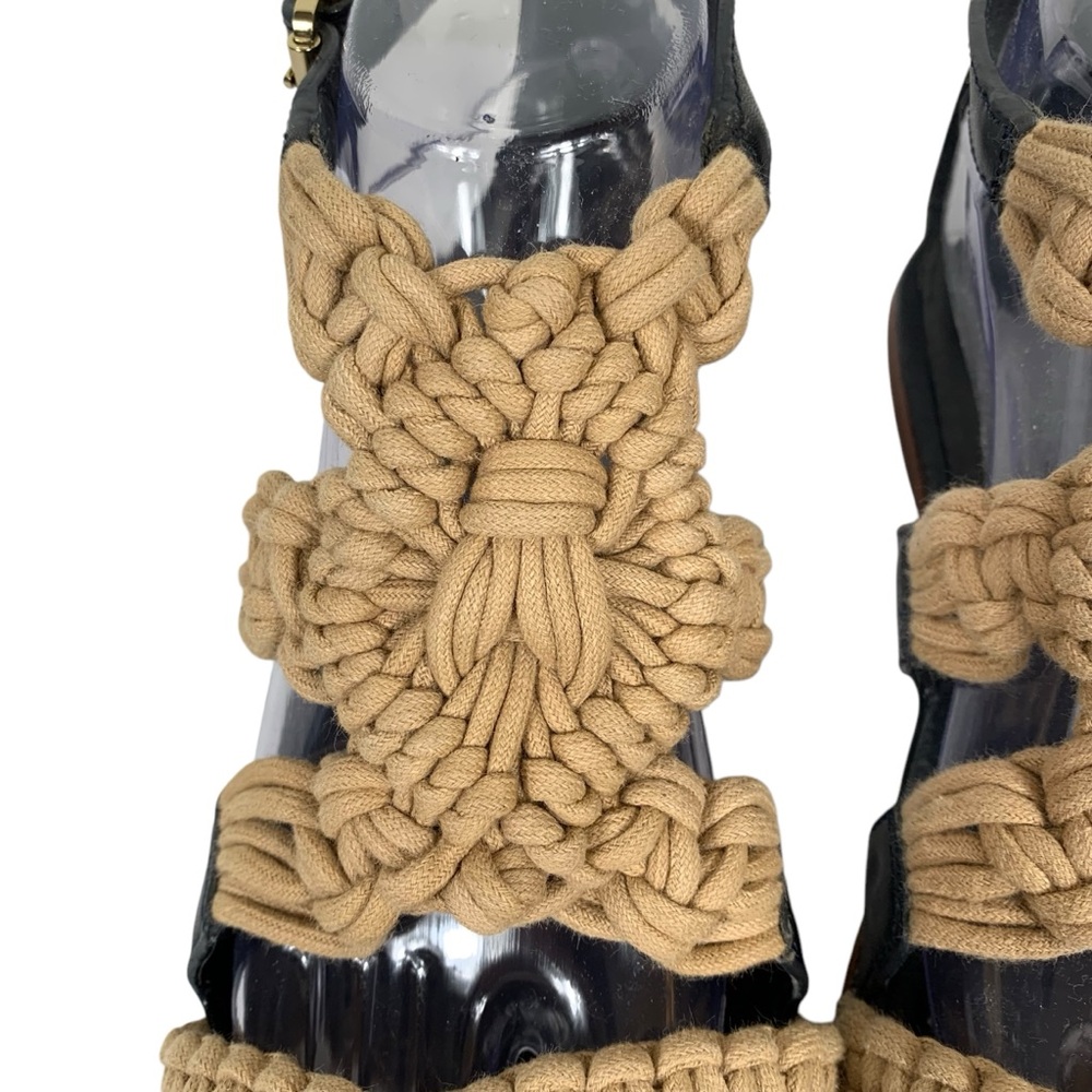 Tory Burch Jute Macrame Sandals (Beach Boho Festival Garden Hippie Indie Resort) - Picture 4 of 11